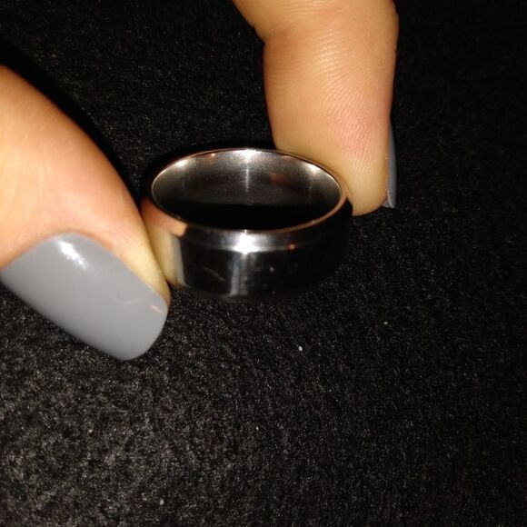Stainless steel silver band, size 9 - Picture 5 of 7